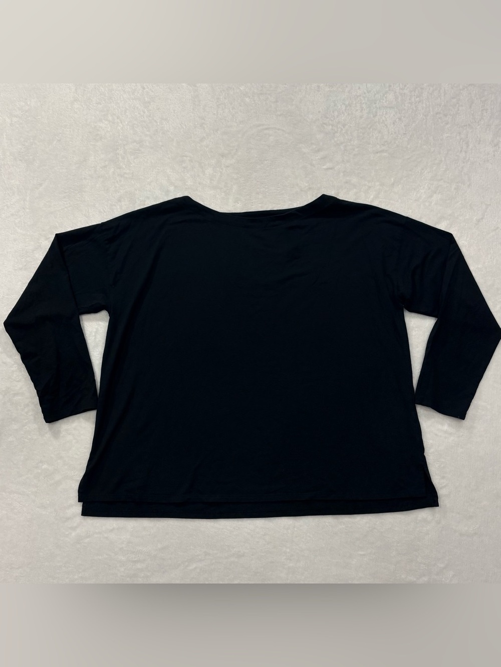 J Jill Luxe Supima Boat Neck Black Long Sleeve Tee Shirt Women’s Size XL